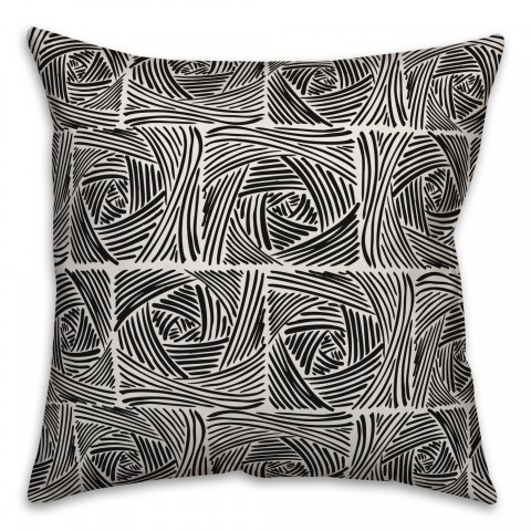 Square Roses in Black Pillow