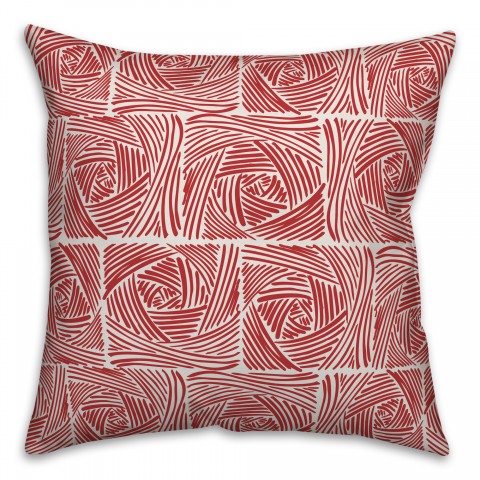 Square Roses in Red Pillow