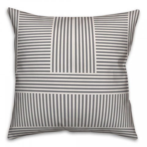 Block Stripes in Gray Pillow