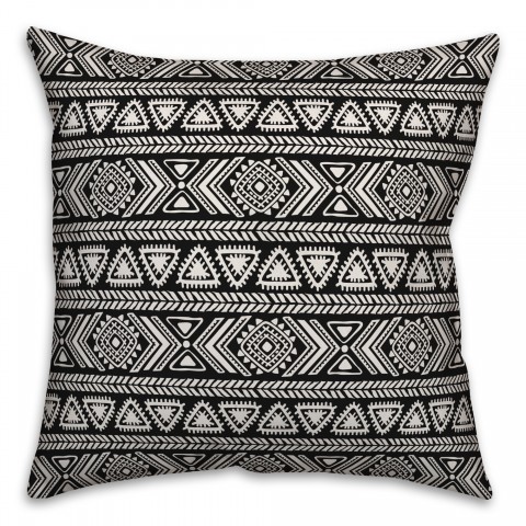 Tribal Sketches in Black Pillow