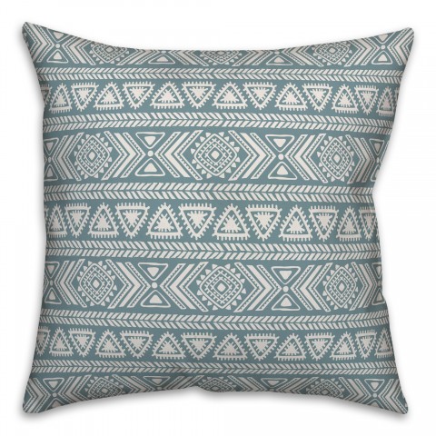 Tribal Sketches in Blue Pillow
