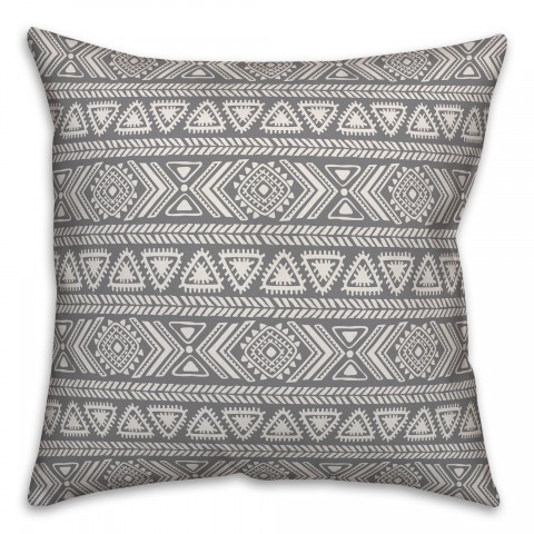 Tribal Sketches in Gray Pillow