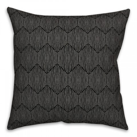 Stripe Hex in Black Pillow