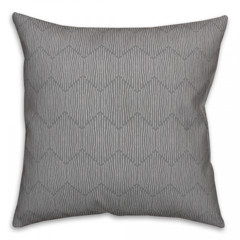 Stripe Hex in Gray Pillow