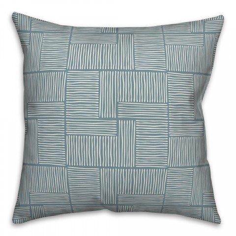 Swirl Squares in Blue Pillow
