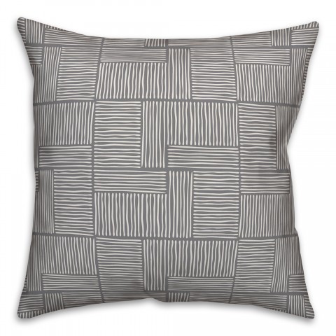 Swirl Squares in Gray Pillow