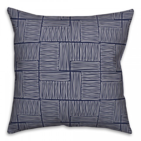 Swirl Squares in Blue Pillow