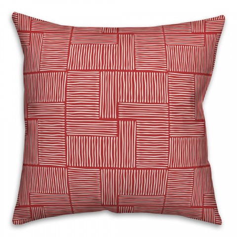 Swirl Squares in Red Pillow