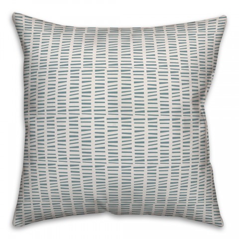 Tally Horizontal Lines in Blue Pillow