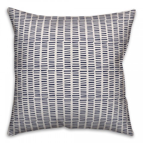 Tally Horizontal Lines in Blue Pillow