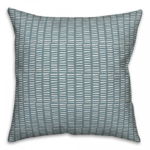 Tally Horizontal Lines in Blue Pillow