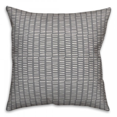 Tally Horizontal Lines in Gray Pillow