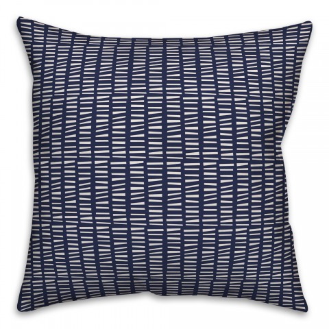 Tally Horizontal Lines in Blue Pillow