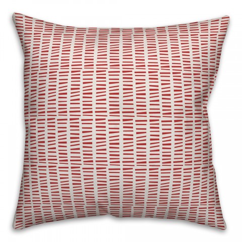 Tally Horizontal Lines in Red Pillow