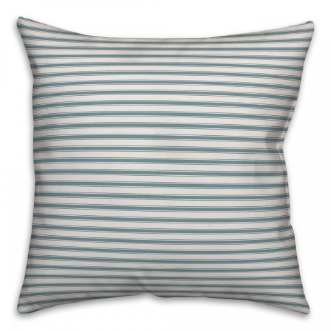 Ticking Stripes in Blue Pillow