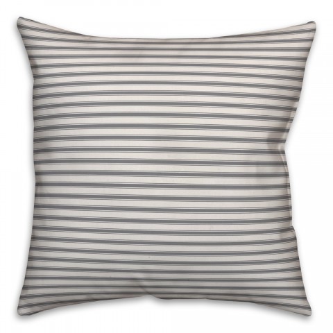 Ticking Stripes in Gray Pillow