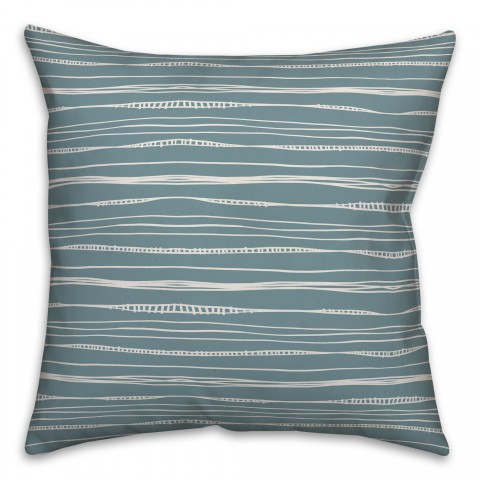 Wavy Lines in Blue Pillow