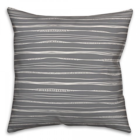 Wavy Lines in Gray Pillow