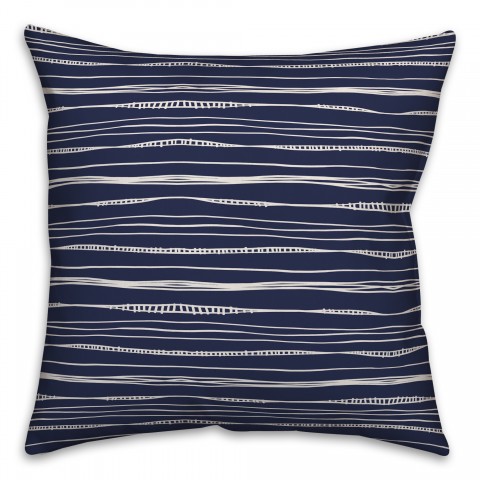 Wavy Lines in Blue Pillow