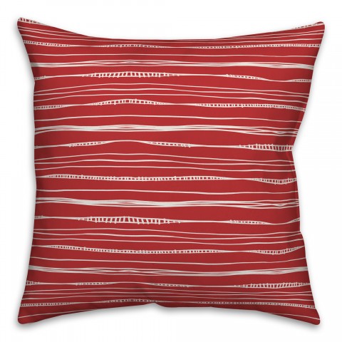 Wavy Lines in Red Pillow