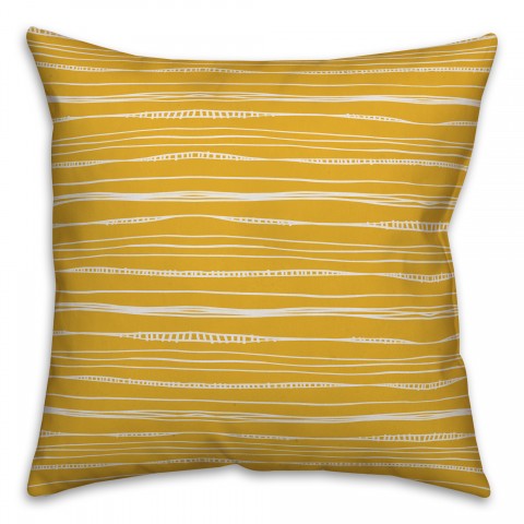 Wavy Lines in Yellow Pillow