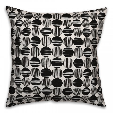 Circles in Black Pillow