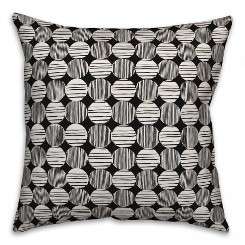 Circles in Black Pillow