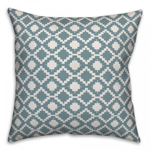 Boho Diamond in Blue Pillow