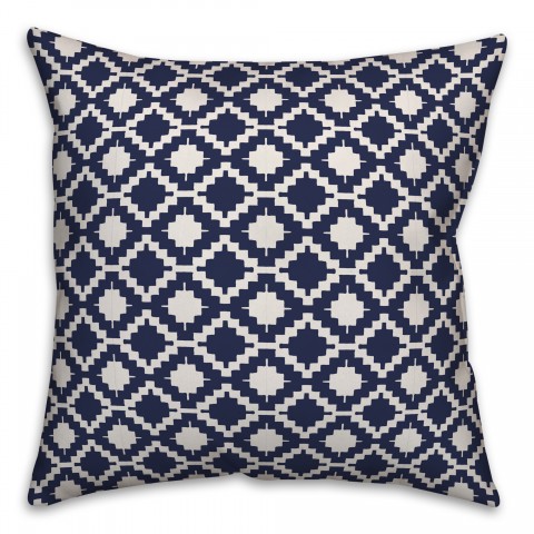 Boho Diamond in Blue Pillow