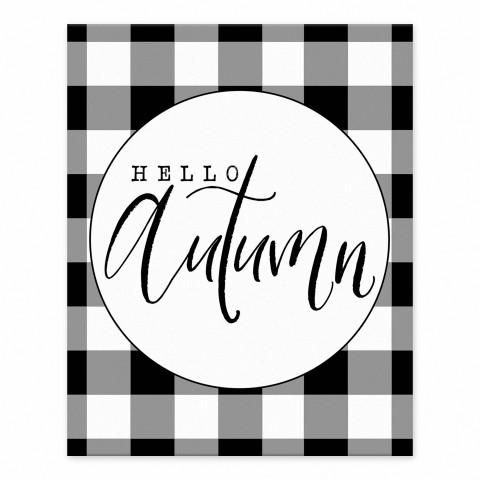 Hello Autumn Buffalo Check 8x10 Tabletop Canvas