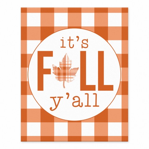 It's Fall Y'all Buffalo Check 8x10 Tabletop Canvas