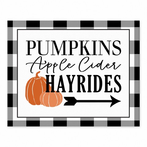 Pumpkins Apple Cider Hayrides 8x10 Tabletop Canvas