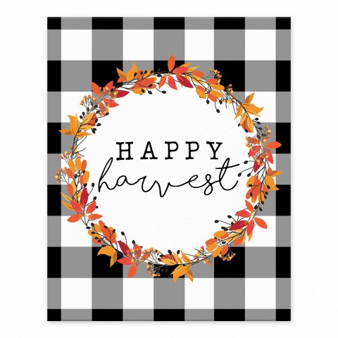 Happy Harvest Wreath 8x10 Tabletop Canvas