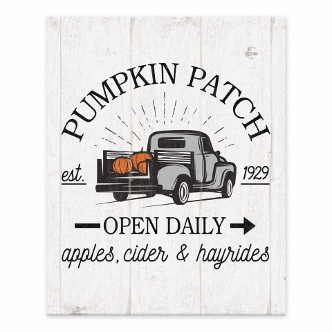 Pumpkin Patch Open Daily 8x10 Tabletop Canvas