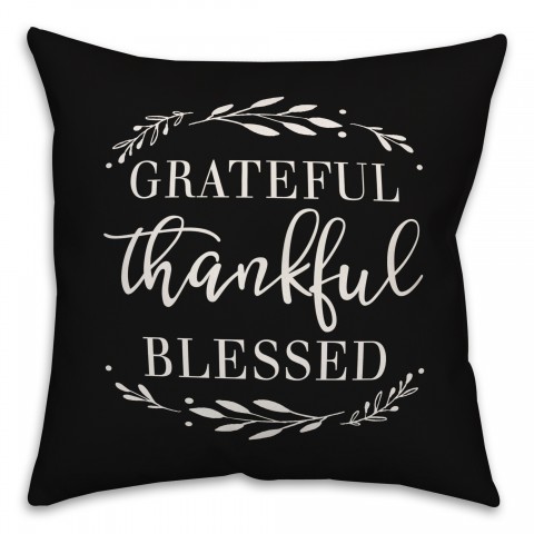 Grateful Thankful Blessed Pillow