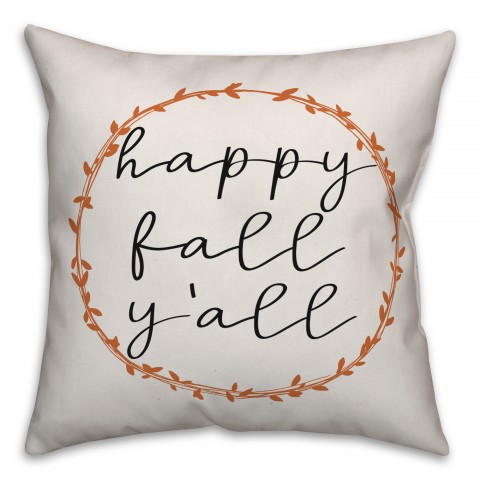 Happy Fall Y'all Pillow