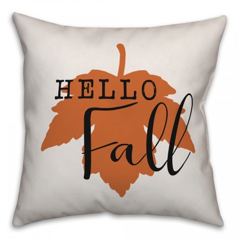 Hello Fall Leaf Pillow