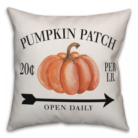 Pumpkin Patch Open Daily Pillow