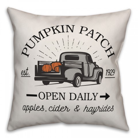 Pumpkin Patch Vintage Truck Pillow