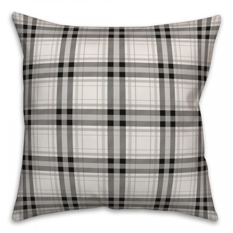 Black and White Plaid Pillow