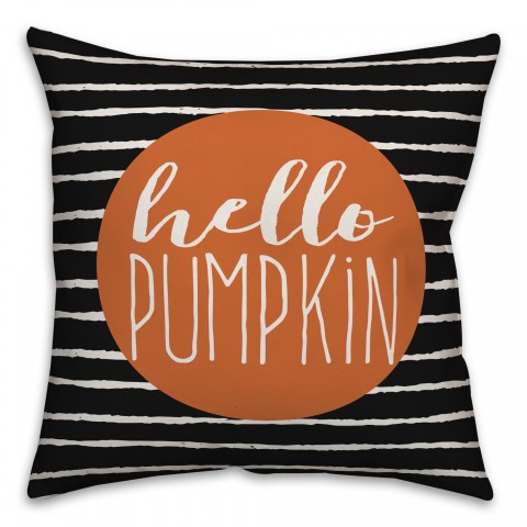 Hello Pumpkin Stripe Pillow
