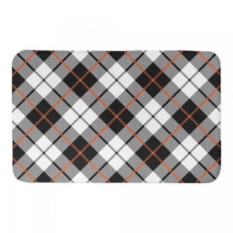 Fall Plaid Black 34x21 Bath Mat