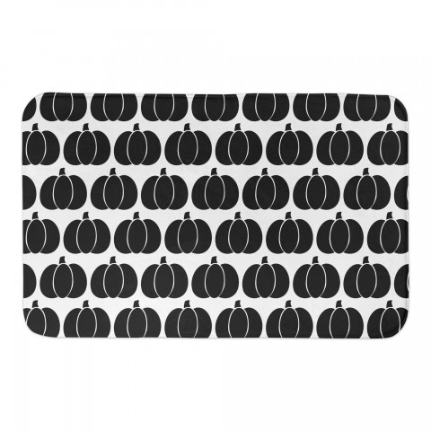 Black Pumpkin Pattern 34x21 Bath Mat