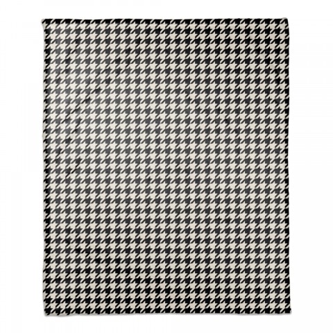 Black and White Houndstooth 50x60 Coral Fleece Blanket