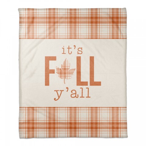 It's Fall Y'all 50x60 Coral Fleece Blanket