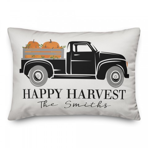 Personalized Happy Harvest Truck 14x20 Personalized Spun Poly Pillow