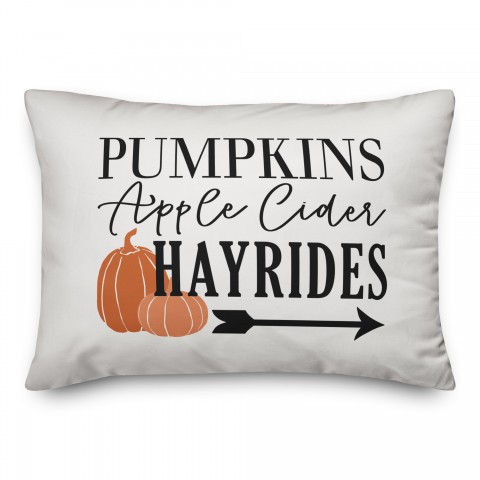 Pumpkins Apple Cider Hayrides 14x20 Spun Poly Pillow Cover