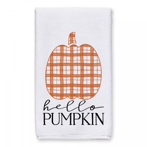 Hello Pumpkin Plaid 16x25 Towel