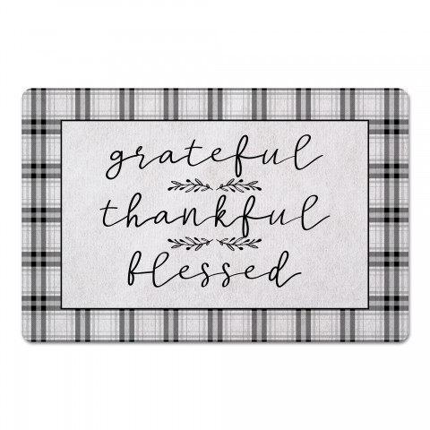 Grateful Thankful Blessed 27x18 Floor Mat