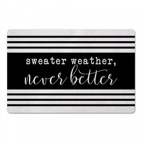 Sweater Weather Never Better 27x18 Floor Mat